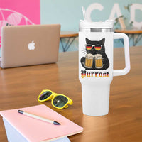 Oktoberfest Prost Cat Drinking Tumbler With Handle Funny Purrost German Beer Gift