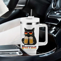 Oktoberfest Prost Cat Drinking Tumbler With Handle Funny Purrost German Beer Gift