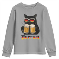 Oktoberfest Prost Cat Drinking Youth Sweatshirt Funny Purrost German Beer Gift - Wonder Print Shop