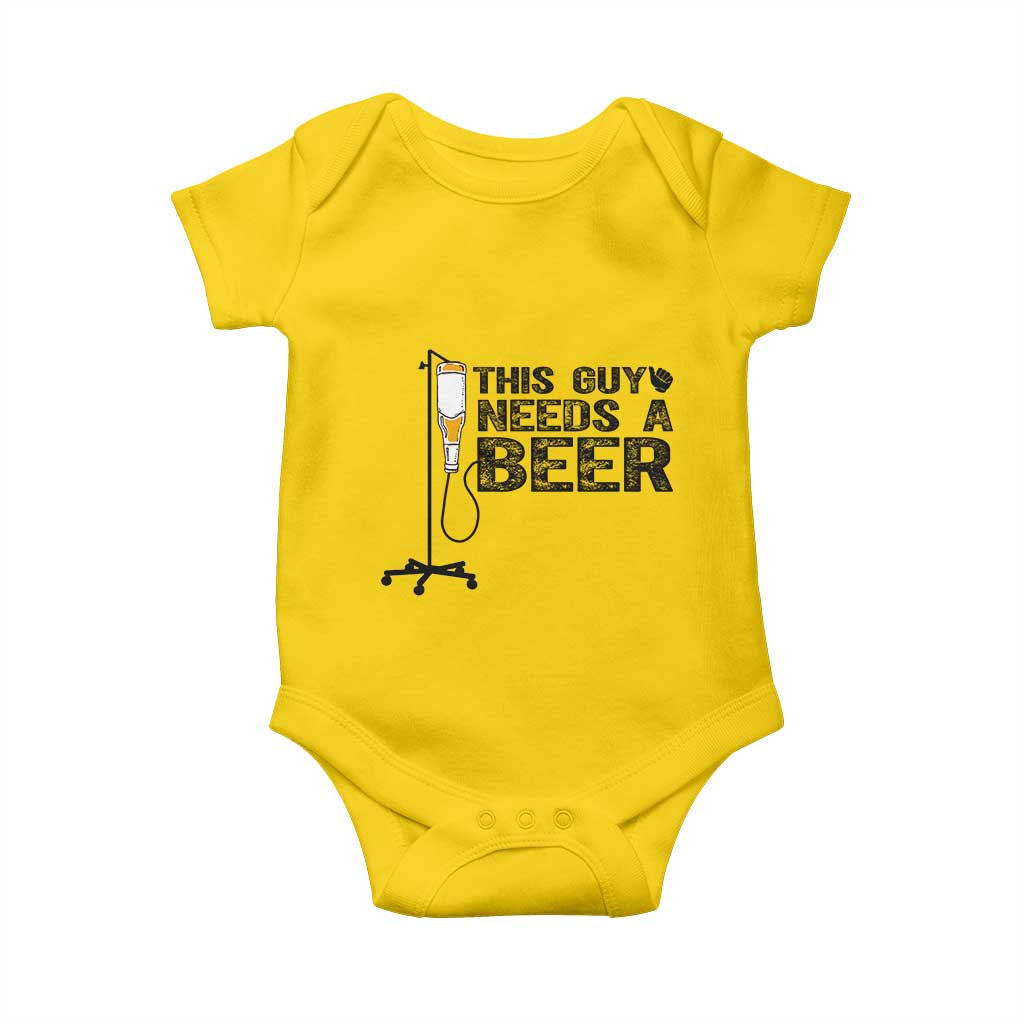 Funny Drinking Lover Baby Onesie This Guy Needs A Beer - Wonder Print Shop