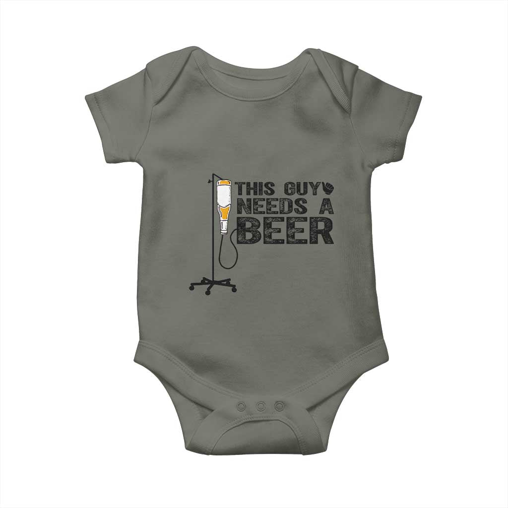 Funny Drinking Lover Baby Onesie This Guy Needs A Beer - Wonder Print Shop