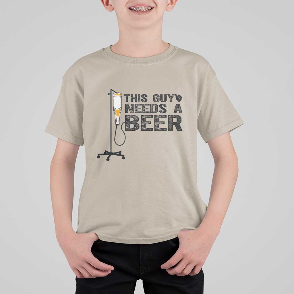 Funny Drinking Lover T Shirt For Kid This Guy Needs A Beer - Wonder Print Shop