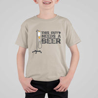 Funny Drinking Lover T Shirt For Kid This Guy Needs A Beer - Wonder Print Shop