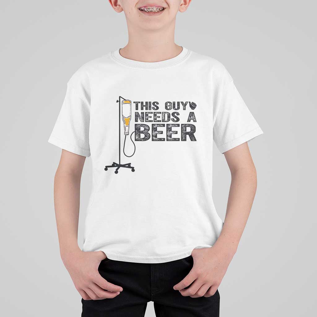 Funny Drinking Lover T Shirt For Kid This Guy Needs A Beer - Wonder Print Shop