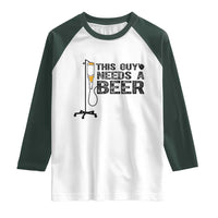 Funny Drinking Lover Raglan Shirt This Guy Needs A Beer - Wonder Print Shop
