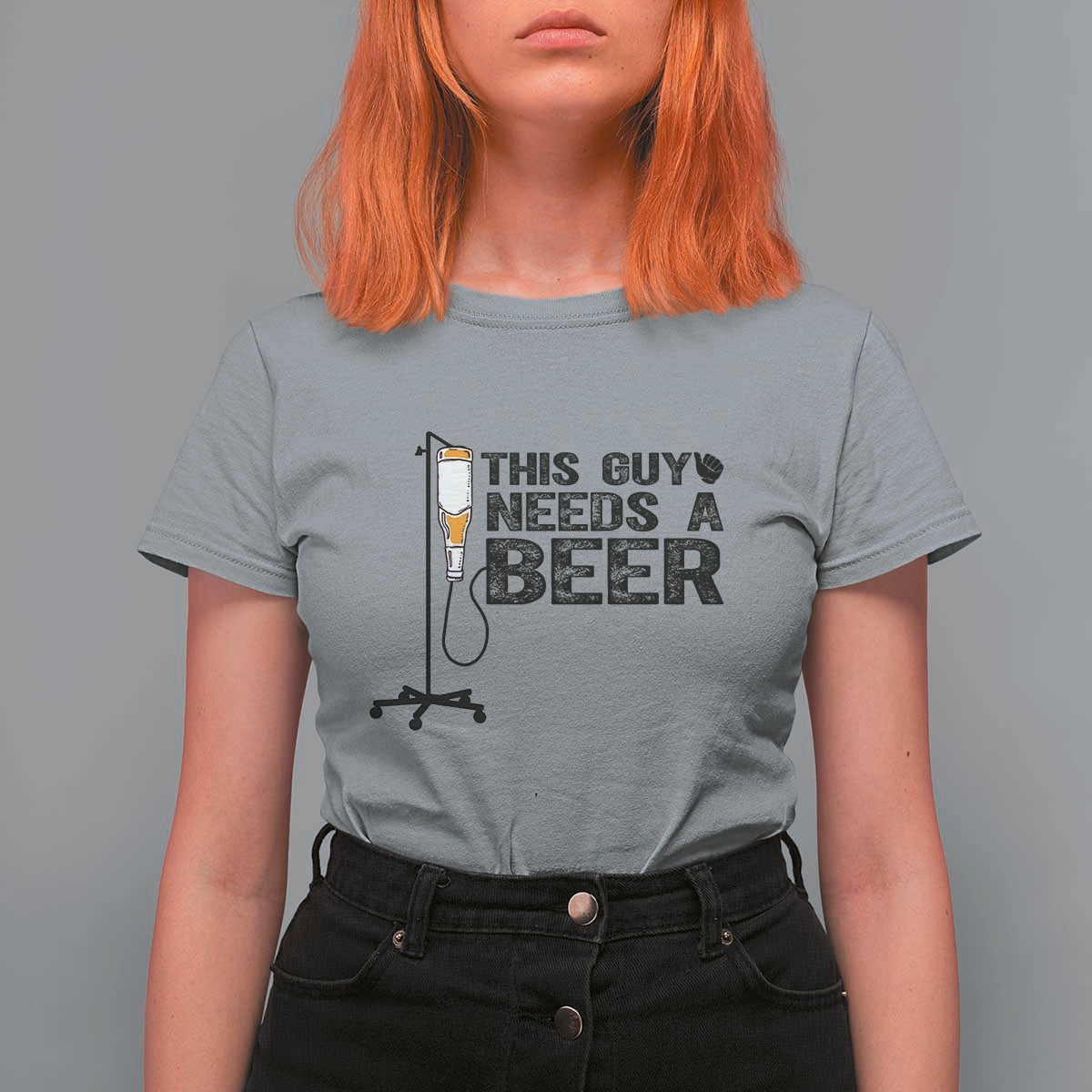 Funny Drinking Lover T Shirt For Women This Guy Needs A Beer - Wonder Print Shop
