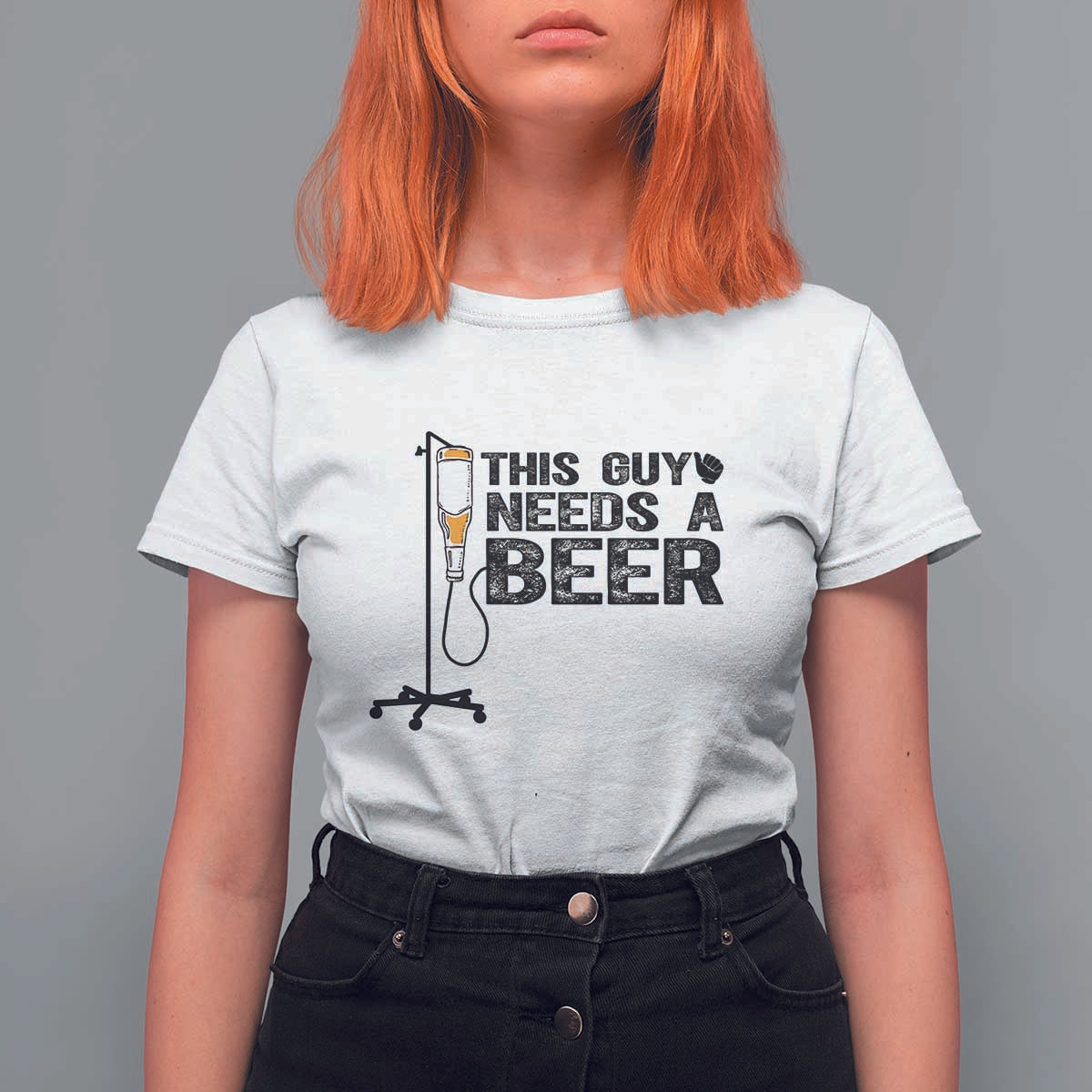 Funny Drinking Lover T Shirt For Women This Guy Needs A Beer - Wonder Print Shop