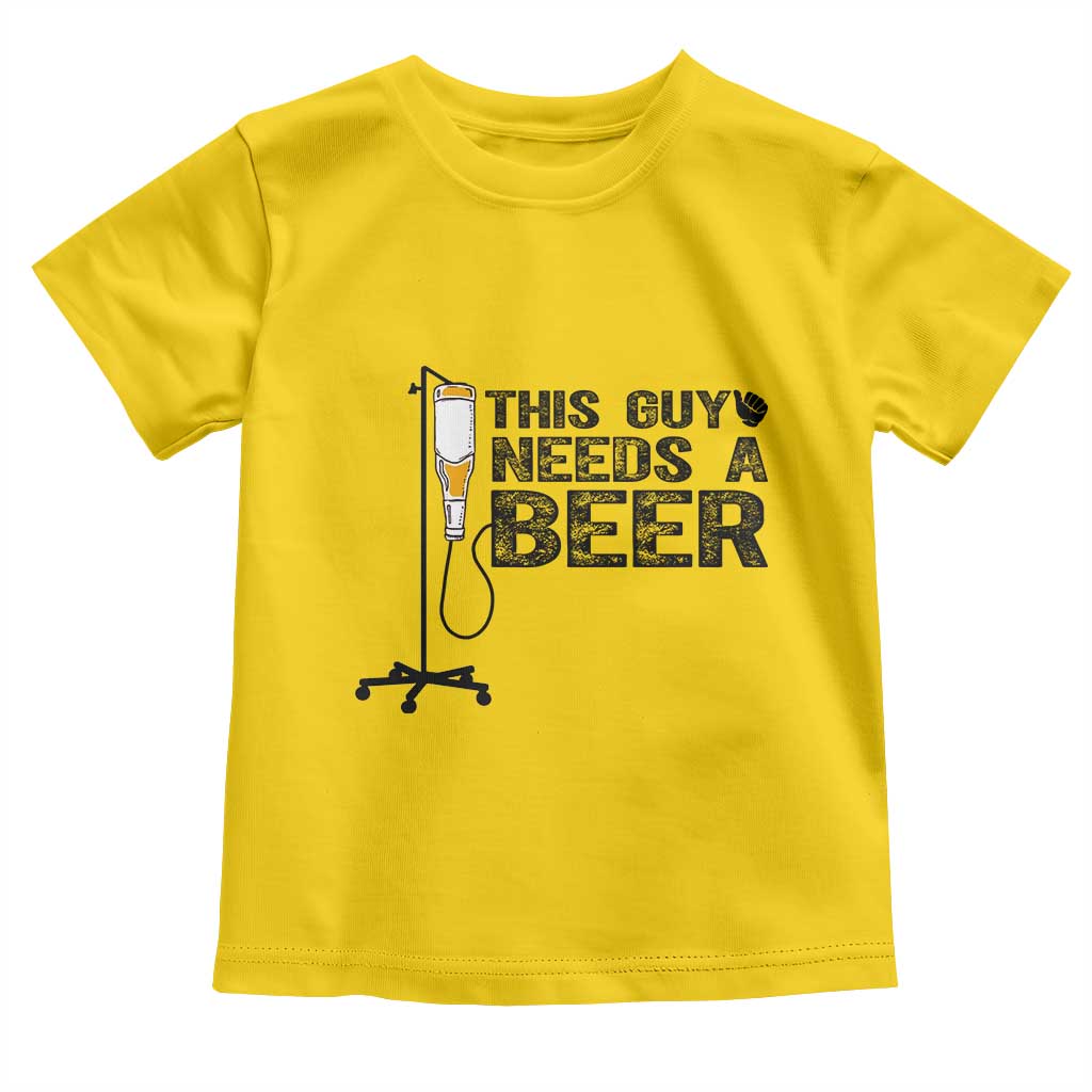 Funny Drinking Lover Toddler T Shirt This Guy Needs A Beer - Wonder Print Shop