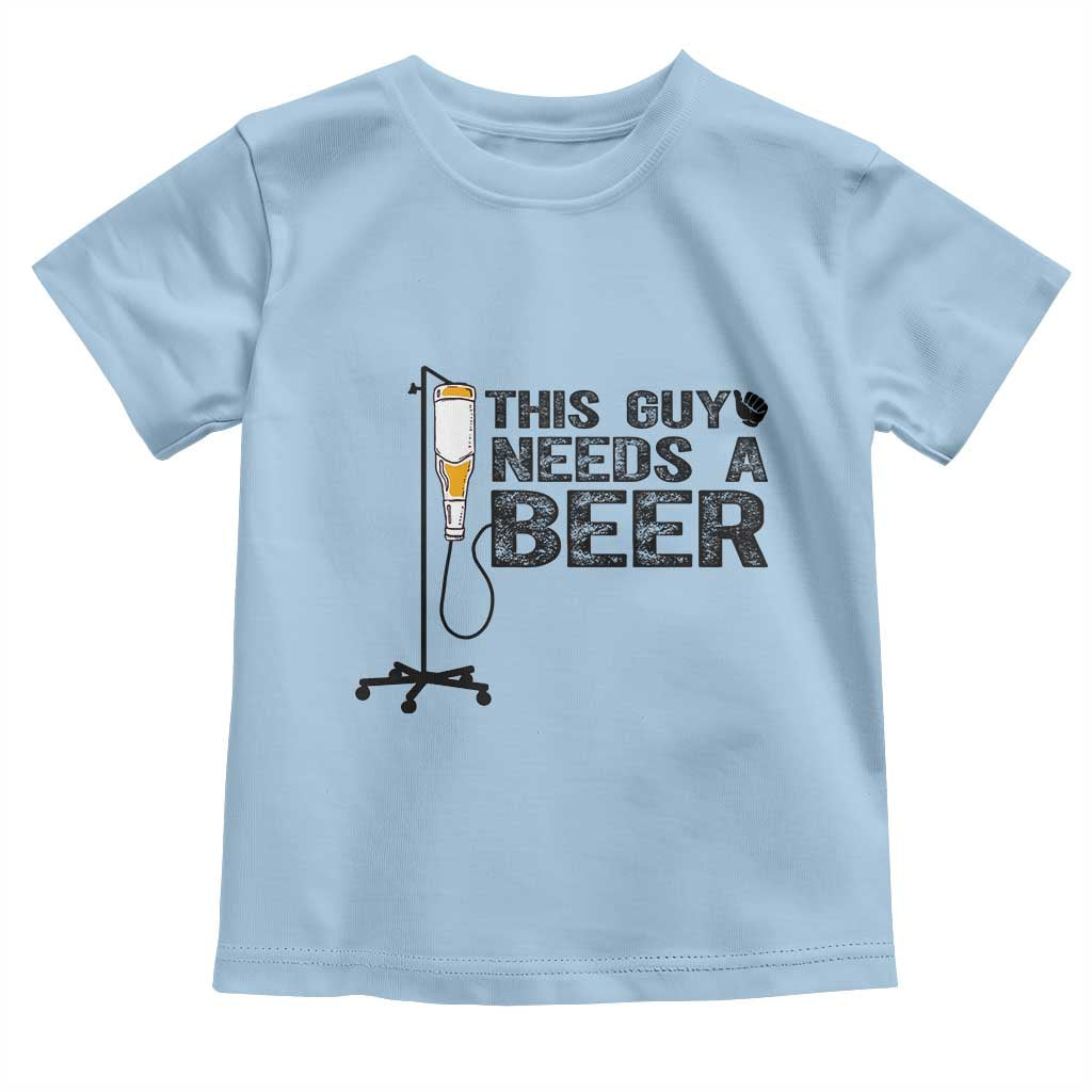 Funny Drinking Lover Toddler T Shirt This Guy Needs A Beer - Wonder Print Shop