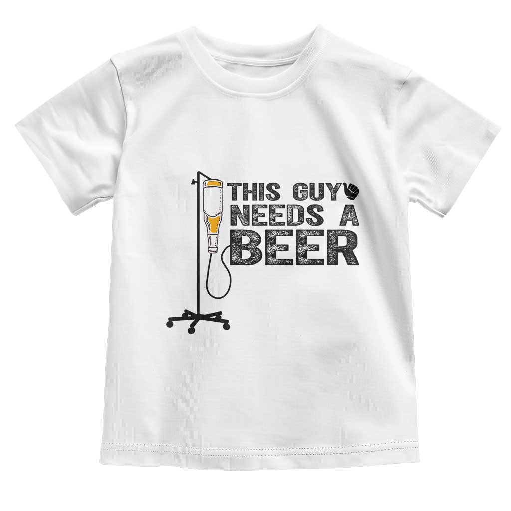 Funny Drinking Lover Toddler T Shirt This Guy Needs A Beer - Wonder Print Shop