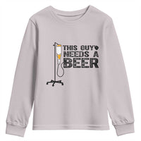 Funny Drinking Lover Youth Sweatshirt This Guy Needs A Beer - Wonder Print Shop