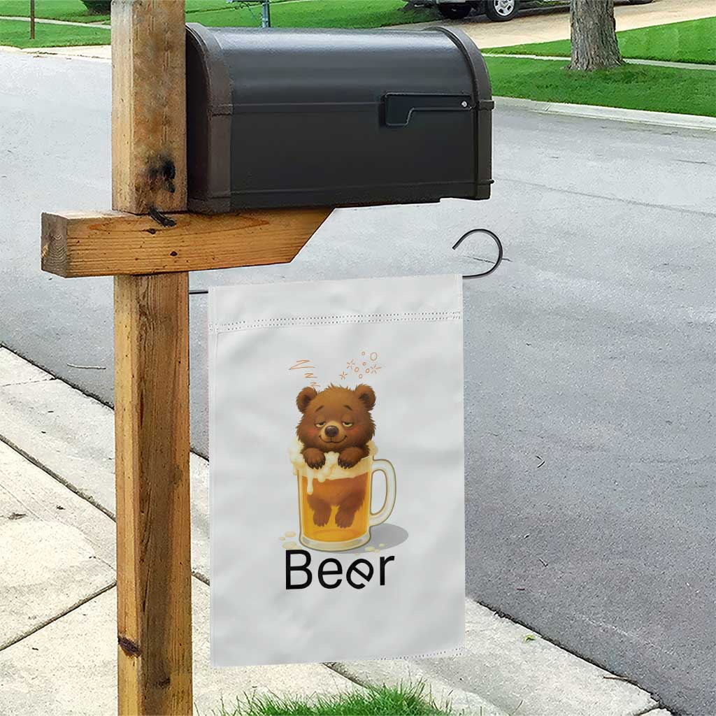 Funny Drinking Lover Garden Flag Bear In Beer Glass - Wonder Print Shop