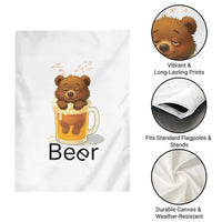 Funny Drinking Lover Garden Flag Bear In Beer Glass - Wonder Print Shop