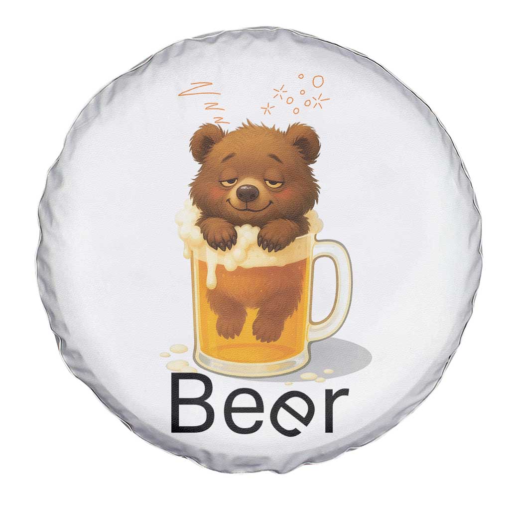 Funny Drinking Lover Spare Tire Cover Bear In Beer Glass - Wonder Print Shop