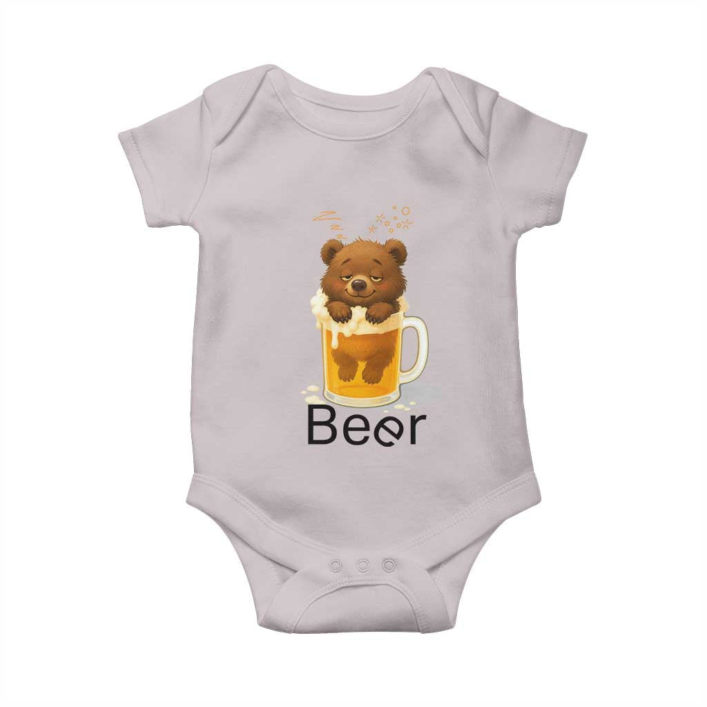 Funny Drinking Lover Baby Onesie Bear In Beer Glass - Wonder Print Shop