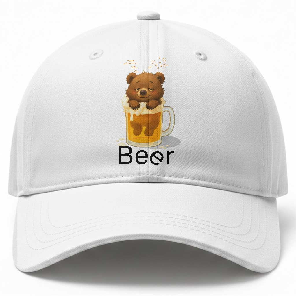 Funny Drinking Lover Baseball Cap Bear In Beer Glass