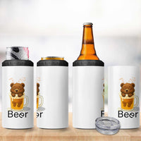 Funny Drinking Lover 4 in 1 Can Cooler Tumbler Bear In Beer Glass