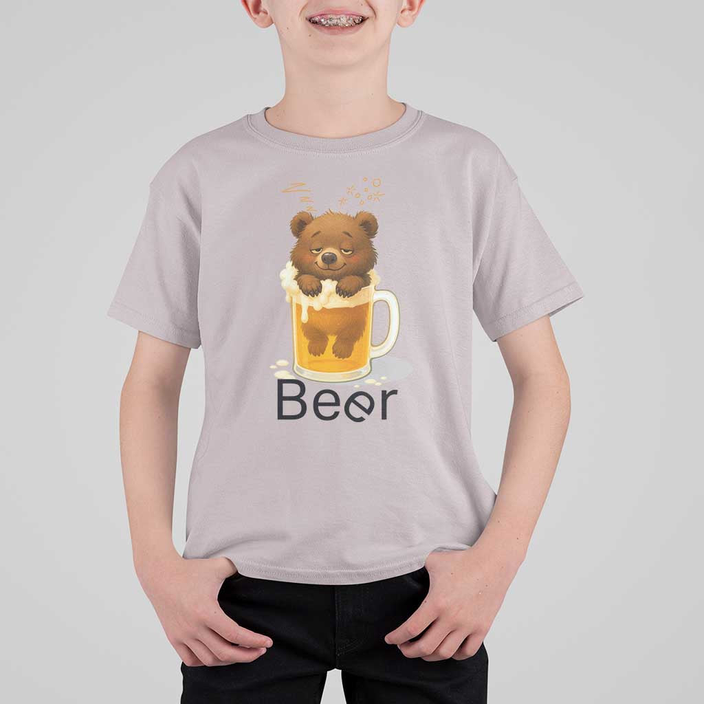 Funny Drinking Lover T Shirt For Kid Bear In Beer Glass - Wonder Print Shop