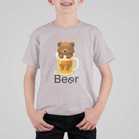 Funny Drinking Lover T Shirt For Kid Bear In Beer Glass - Wonder Print Shop