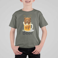 Funny Drinking Lover T Shirt For Kid Bear In Beer Glass - Wonder Print Shop