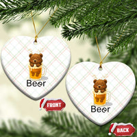 Funny Drinking Lover Ceramic Ornament Bear In Beer Glass - Wonder Print Shop