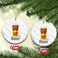 Funny Drinking Lover Ceramic Ornament Bear In Beer Glass - Wonder Print Shop