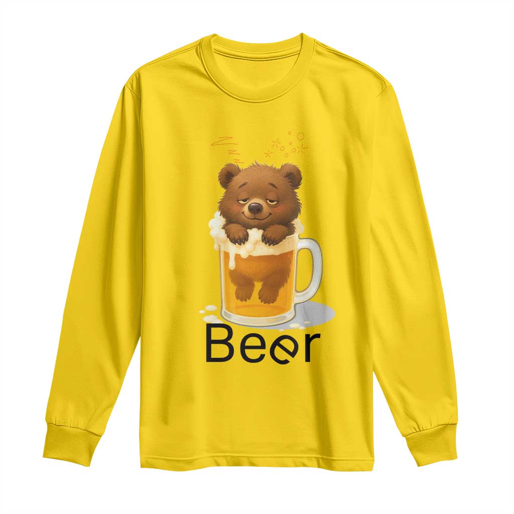 Funny Drinking Lover Long Sleeve Shirt Bear In Beer Glass - Wonder Print Shop