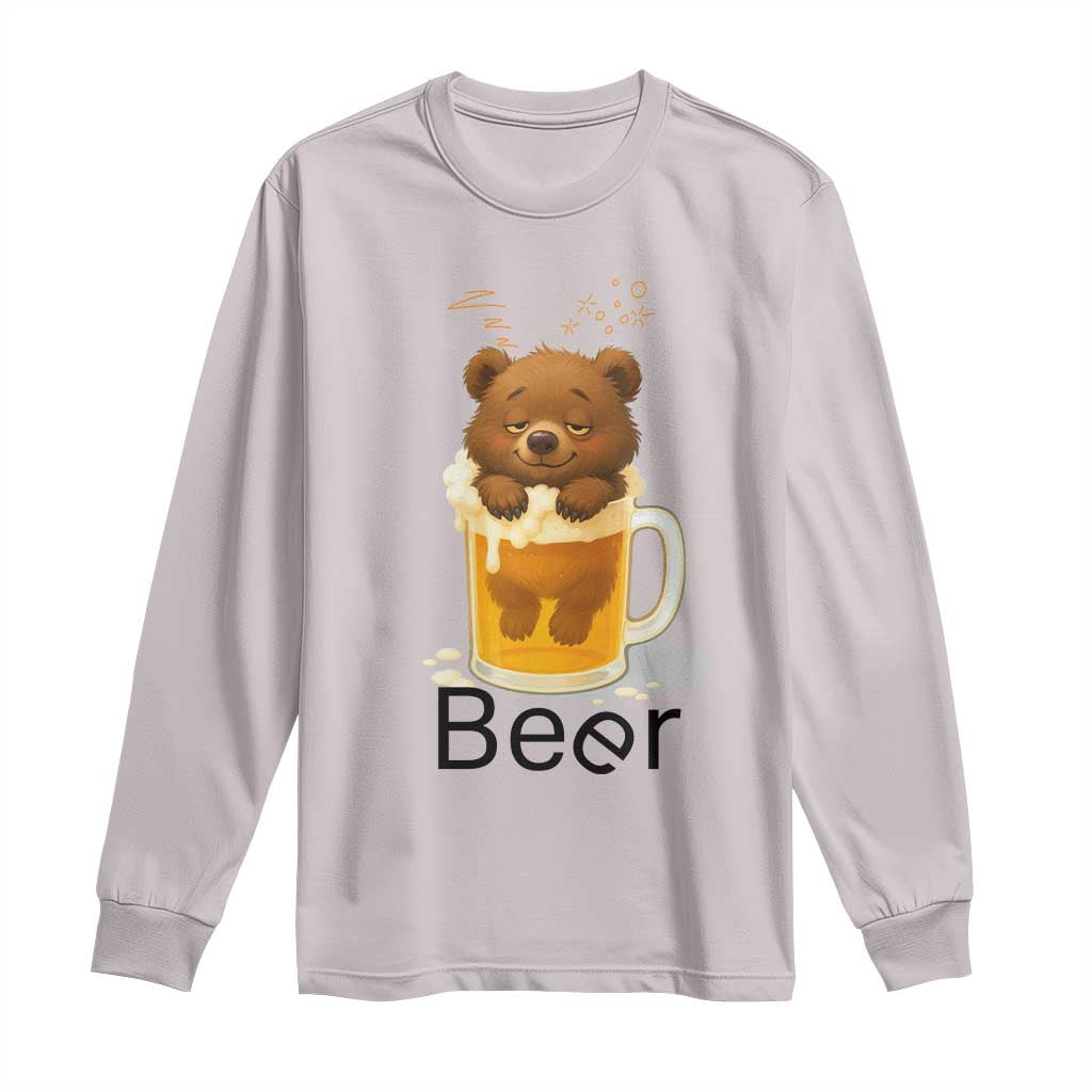 Funny Drinking Lover Long Sleeve Shirt Bear In Beer Glass - Wonder Print Shop