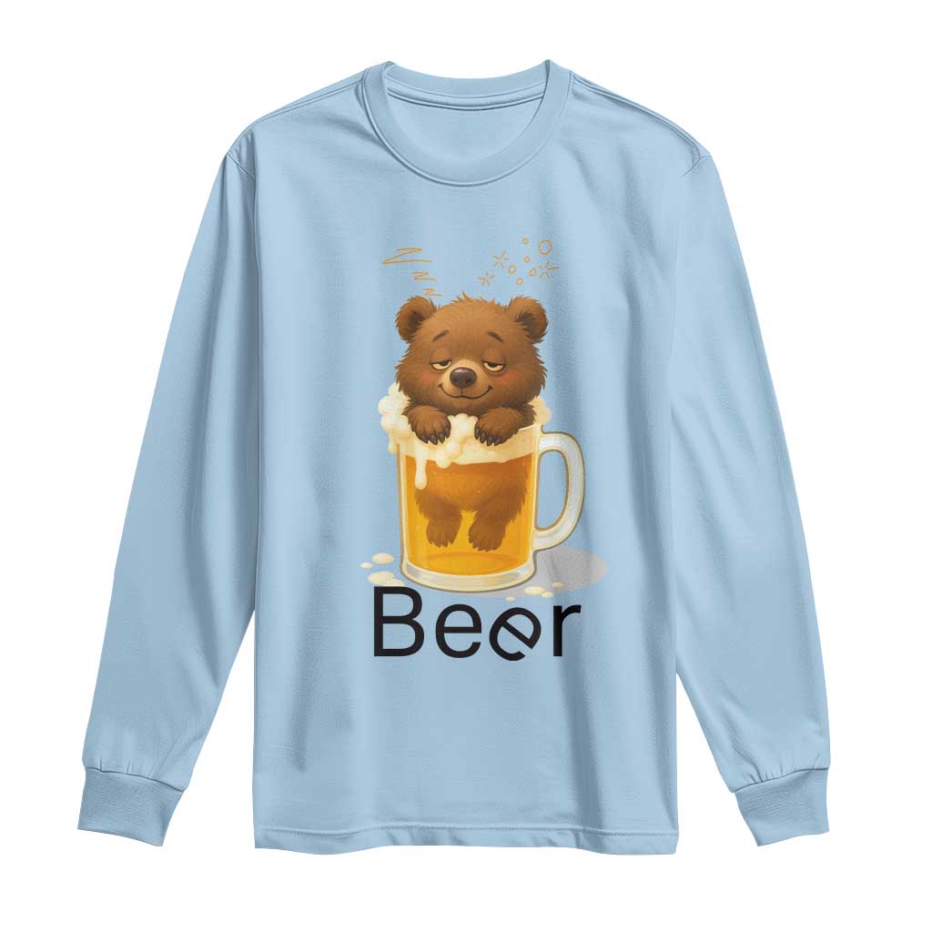 Funny Drinking Lover Long Sleeve Shirt Bear In Beer Glass - Wonder Print Shop
