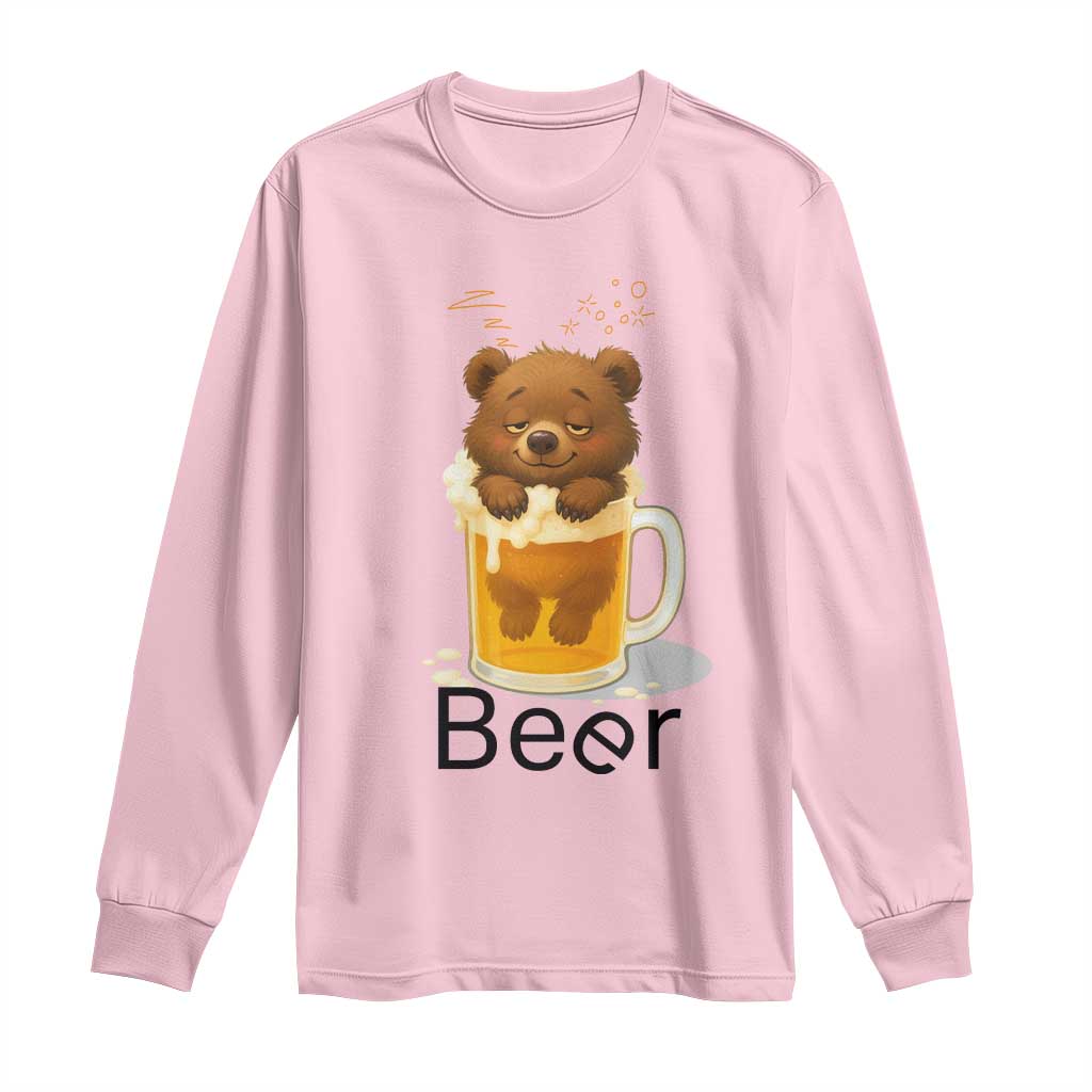 Funny Drinking Lover Long Sleeve Shirt Bear In Beer Glass - Wonder Print Shop