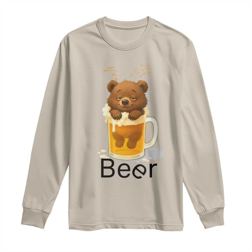 Funny Drinking Lover Long Sleeve Shirt Bear In Beer Glass - Wonder Print Shop