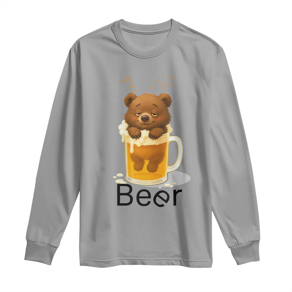 Funny Drinking Lover Long Sleeve Shirt Bear In Beer Glass - Wonder Print Shop