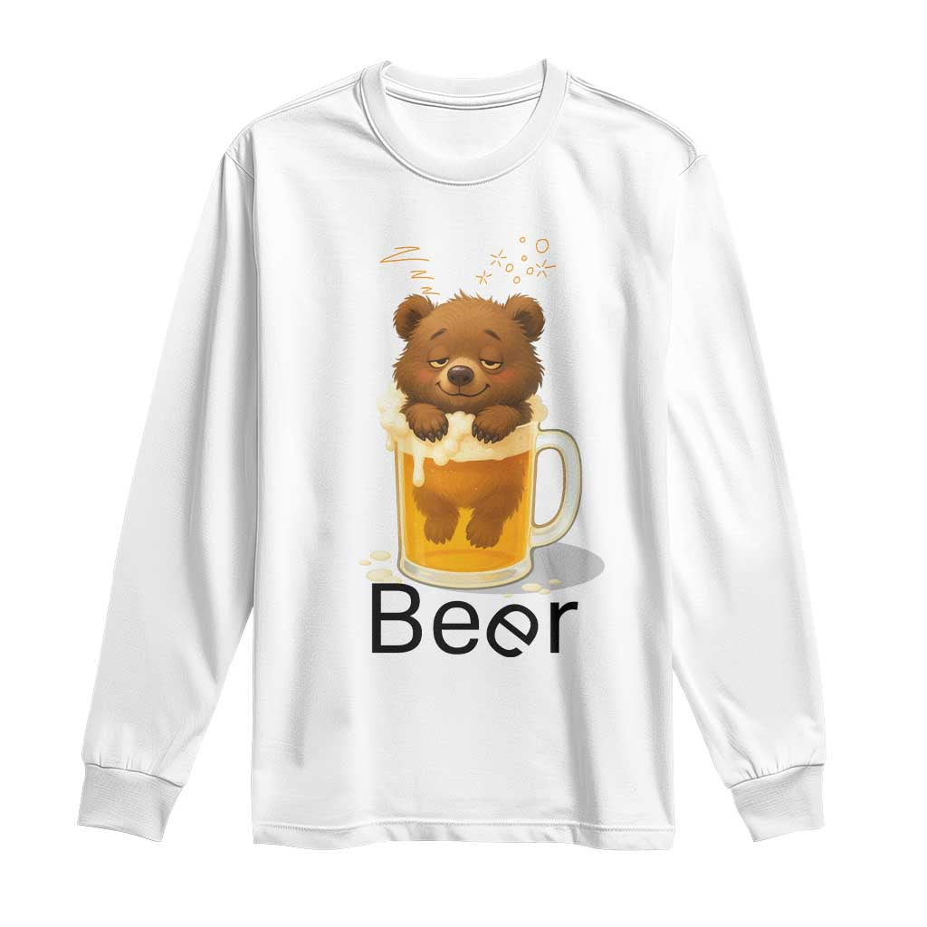 Funny Drinking Lover Long Sleeve Shirt Bear In Beer Glass - Wonder Print Shop