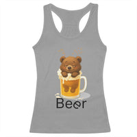 Funny Drinking Lover Racerback Tank Top Bear In Beer Glass - Wonder Print Shop