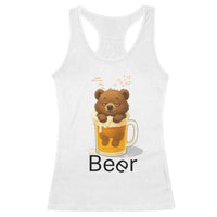 Funny Drinking Lover Racerback Tank Top Bear In Beer Glass - Wonder Print Shop