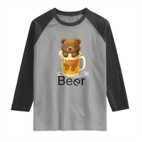 Funny Drinking Lover Raglan Shirt Bear In Beer Glass - Wonder Print Shop