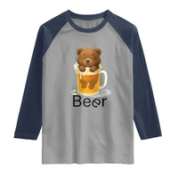 Funny Drinking Lover Raglan Shirt Bear In Beer Glass - Wonder Print Shop