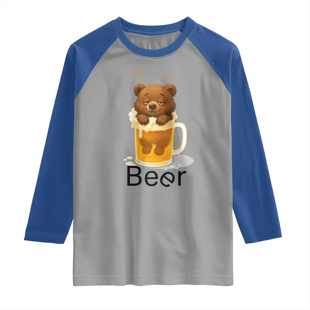 Funny Drinking Lover Raglan Shirt Bear In Beer Glass - Wonder Print Shop