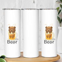 Funny Drinking Lover Skinny Tumbler Bear In Beer Glass