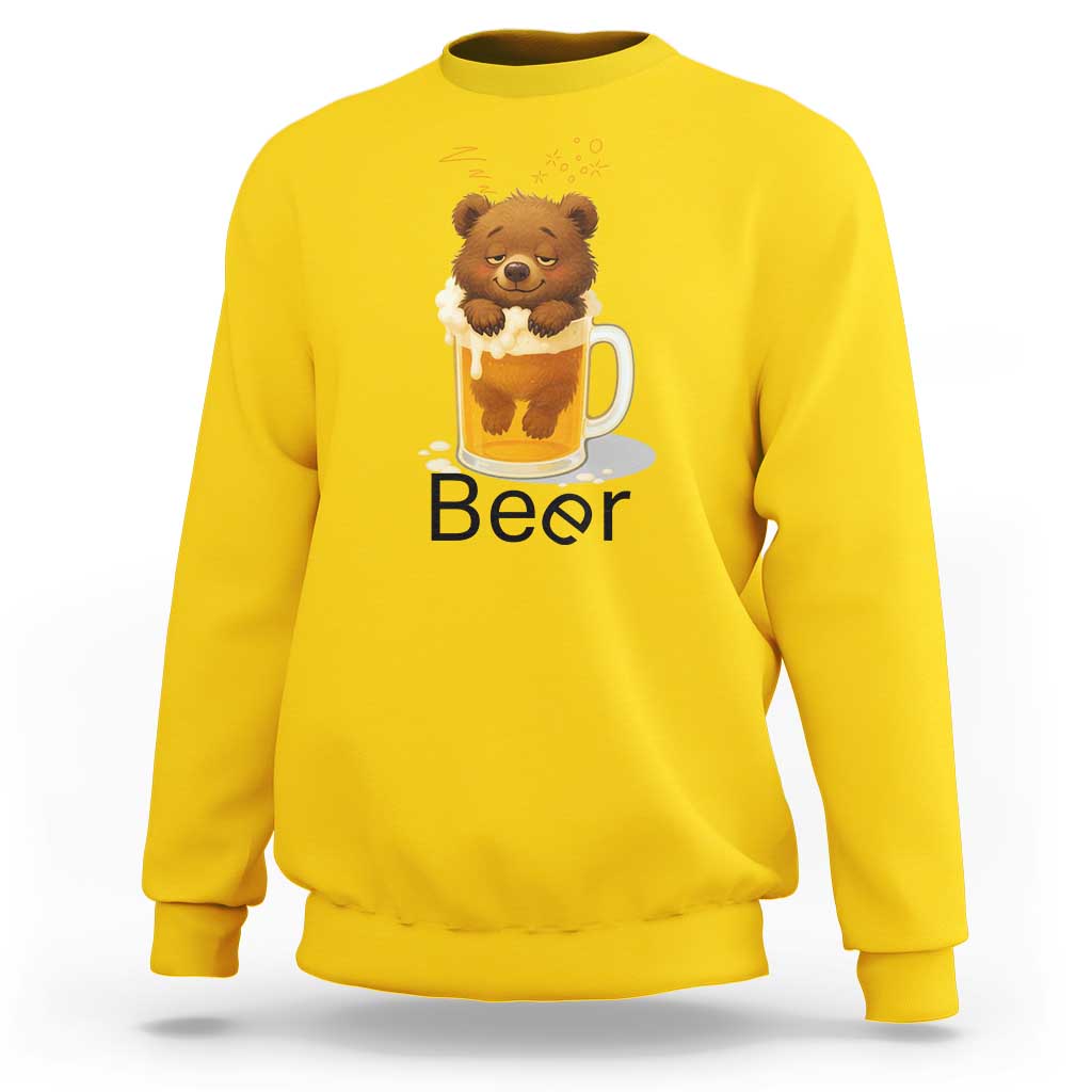 Funny Drinking Lover Sweatshirt Bear In Beer Glass - Wonder Print Shop