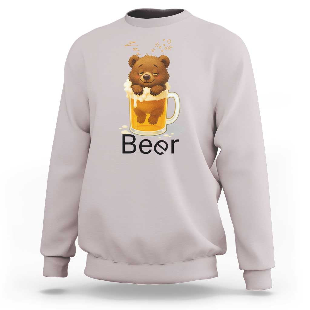 Funny Drinking Lover Sweatshirt Bear In Beer Glass - Wonder Print Shop