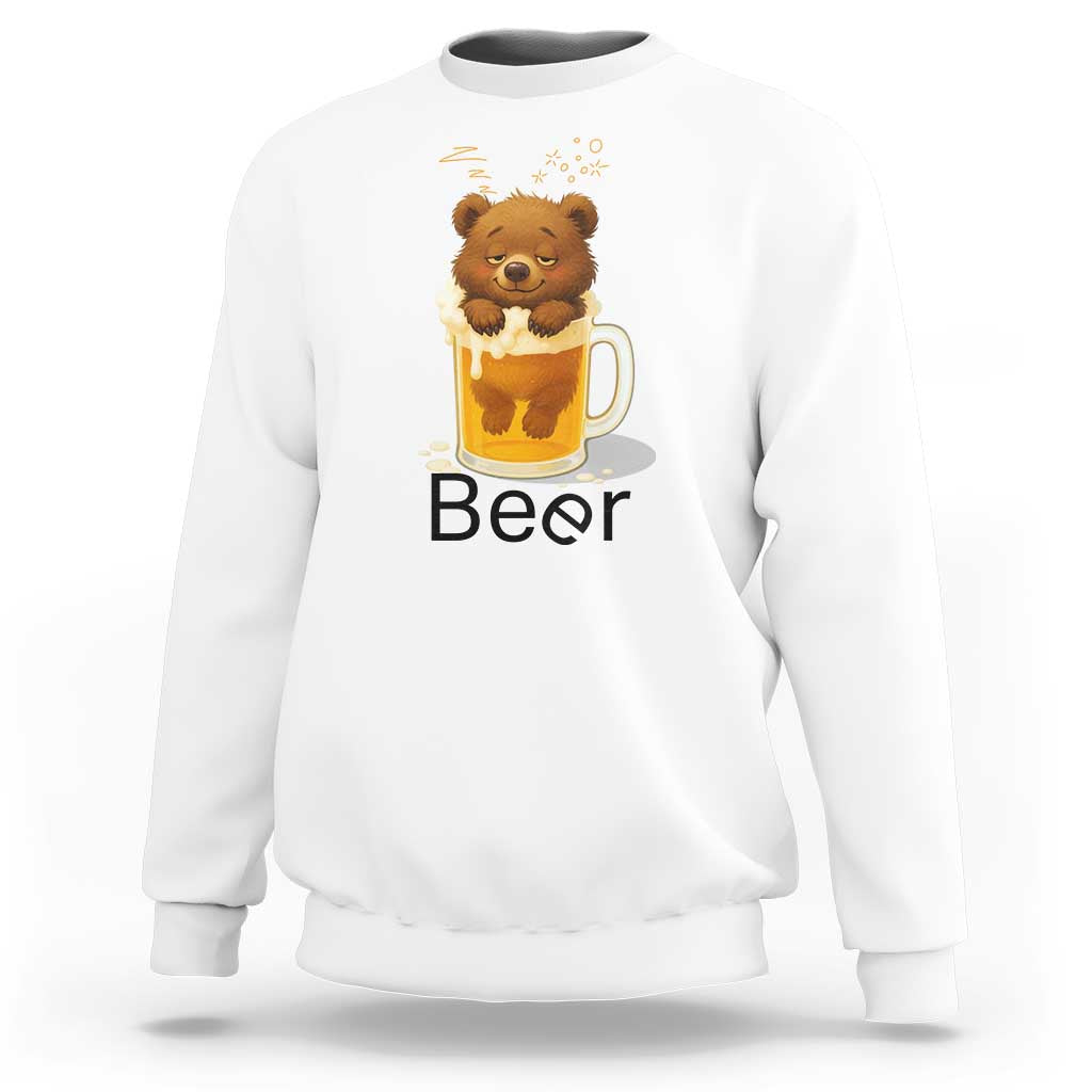 Funny Drinking Lover Sweatshirt Bear In Beer Glass - Wonder Print Shop