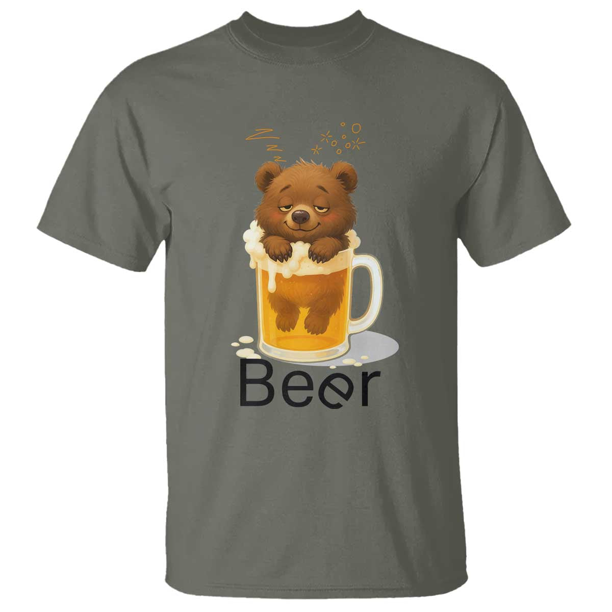 Funny Drinking Lover T Shirt Bear In Beer Glass - Wonder Print Shop