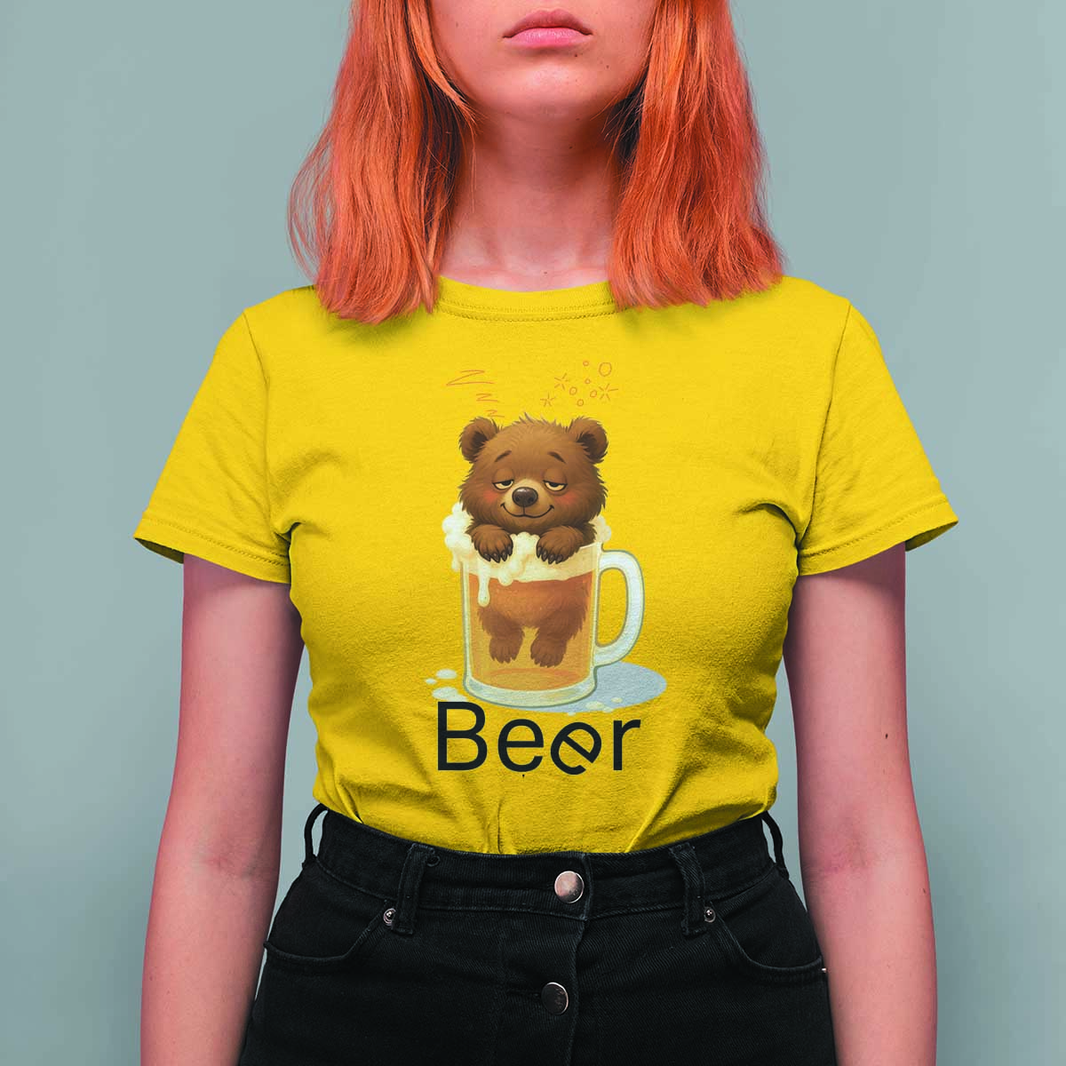 Funny Drinking Lover T Shirt For Women Bear In Beer Glass - Wonder Print Shop