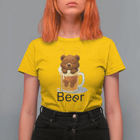 Funny Drinking Lover T Shirt For Women Bear In Beer Glass - Wonder Print Shop