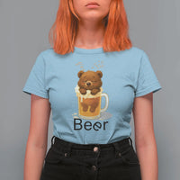 Funny Drinking Lover T Shirt For Women Bear In Beer Glass - Wonder Print Shop