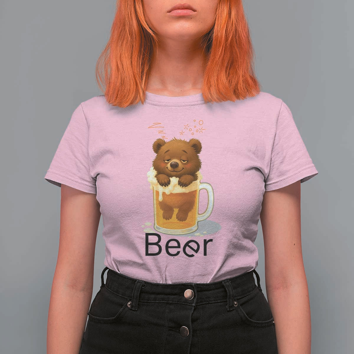 Funny Drinking Lover T Shirt For Women Bear In Beer Glass - Wonder Print Shop