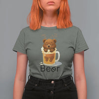 Funny Drinking Lover T Shirt For Women Bear In Beer Glass - Wonder Print Shop