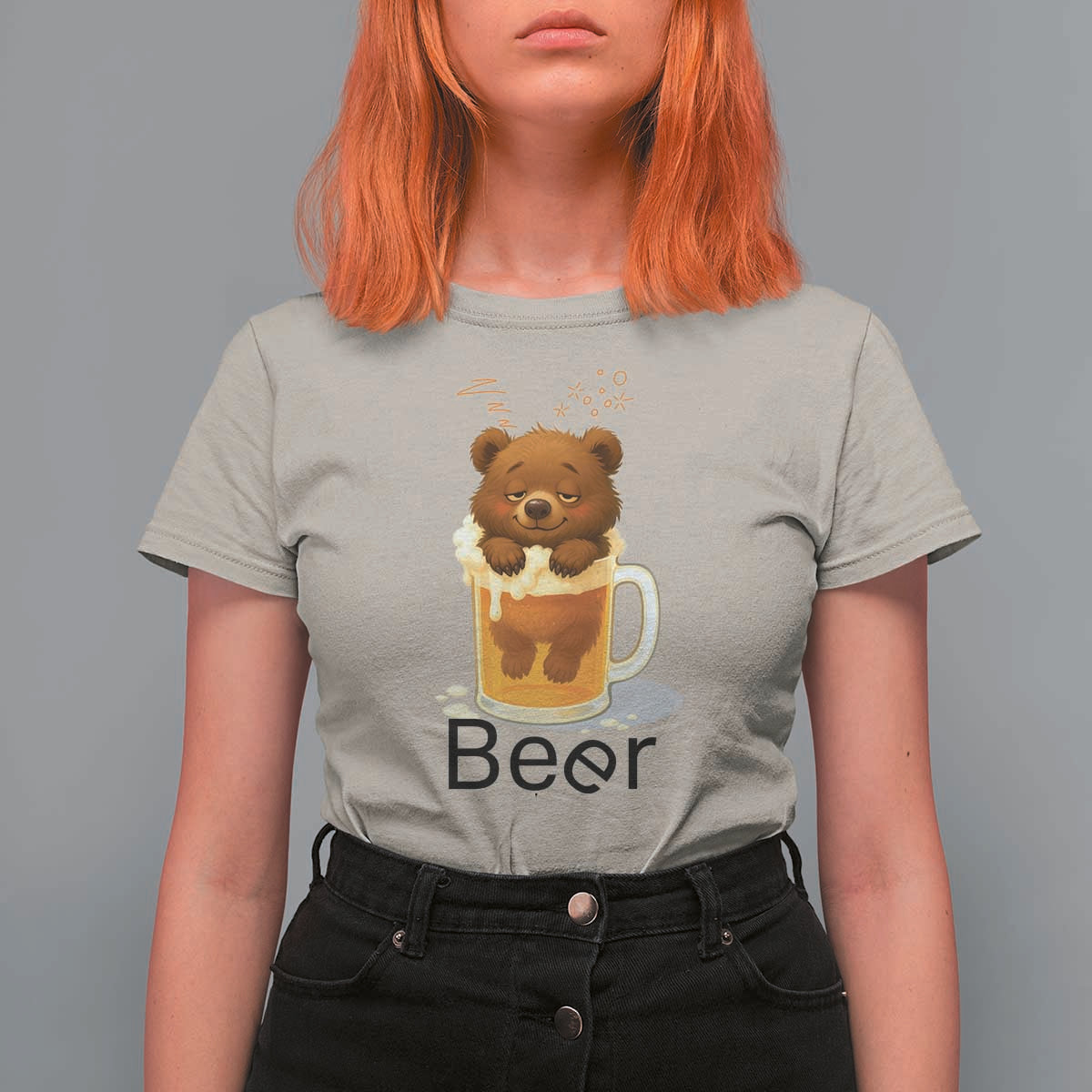 Funny Drinking Lover T Shirt For Women Bear In Beer Glass - Wonder Print Shop