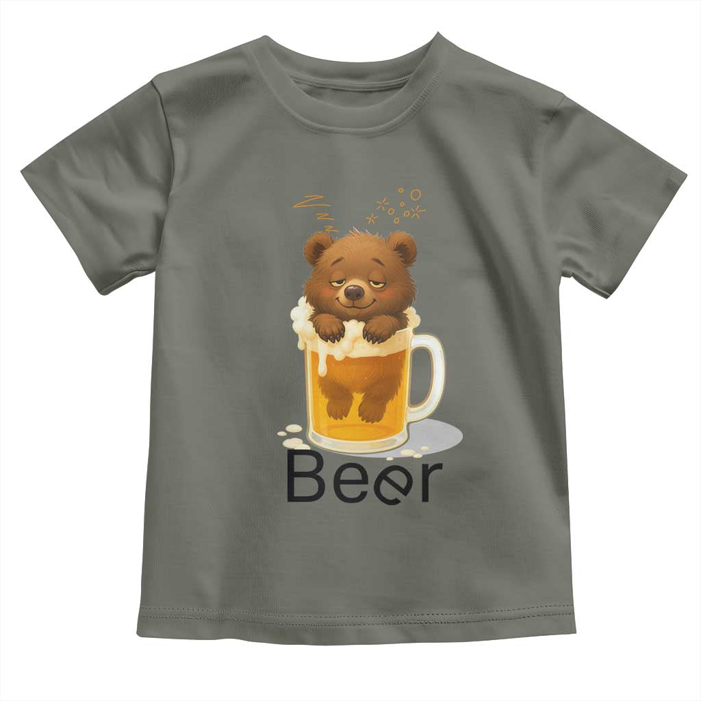 Funny Drinking Lover Toddler T Shirt Bear In Beer Glass - Wonder Print Shop